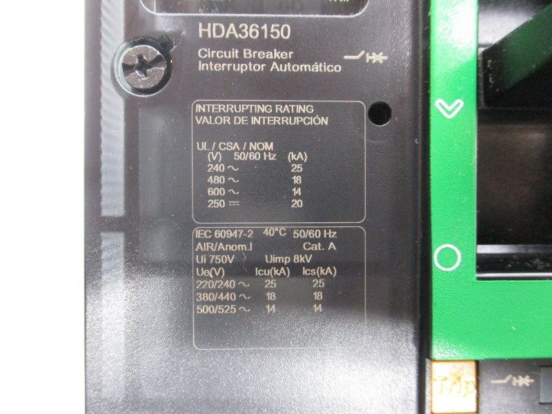 SQUARE D HDA36150 600V 150A (GREEN) NSNP