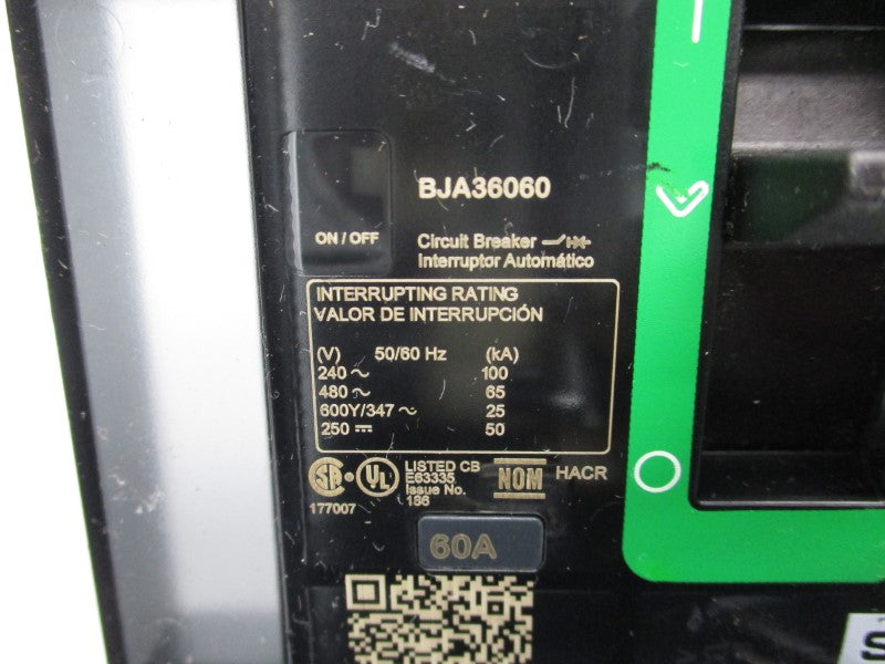 SQUARE D BJA36060 480V 60A (GREEN) NSNP