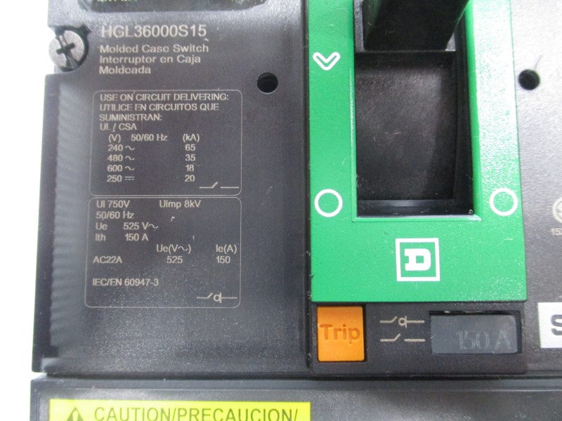 SQUARE D HGL36000S15 600V 150A (GREEN) NSNP