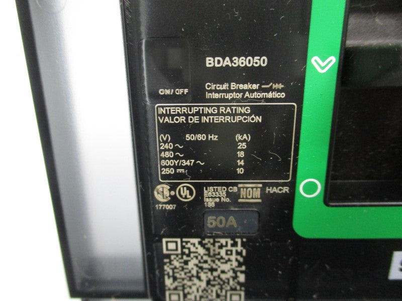 SCHNEIDER ELECTRIC BDA36050 480V 50A (GREEN) NSNP