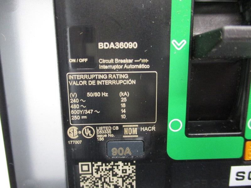 SQUARE D BDA36090 480V 90A (GREEN) NSNP