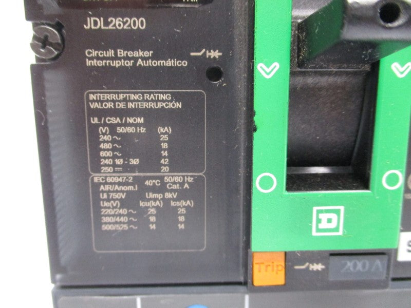 SQUARE D JDL26200 600V 200A (GREEN) NSNP