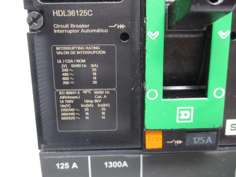 SQUARE D HDL36125C 600V 125A (GREEN) NSNP