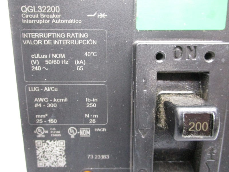 SQUARE D QGL32200 240V 200A (GREEN) (CHIPPED) NSNP
