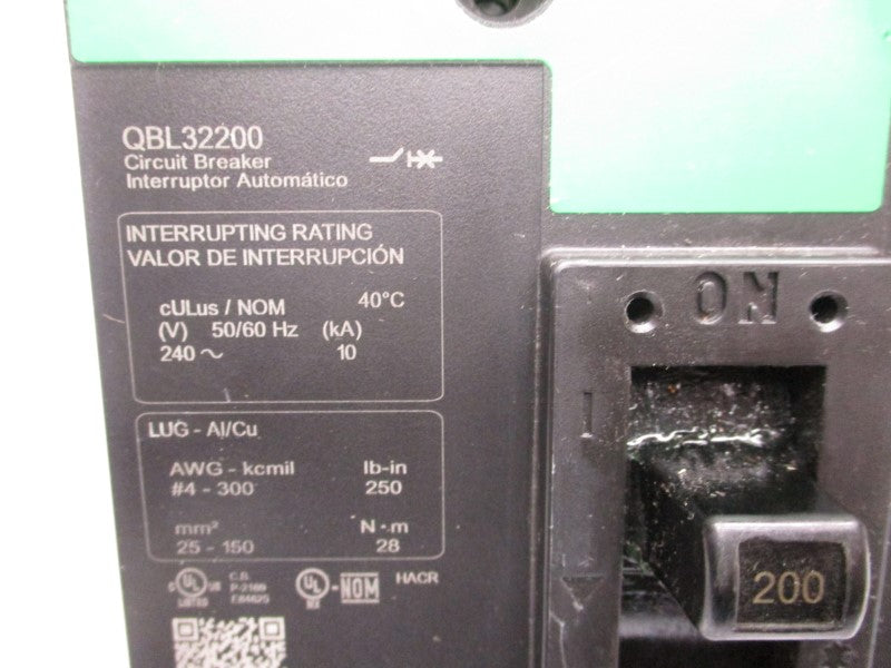 SQUARE D QBL32200 240V 200A (GREEN) (CHIPPED) NSNP
