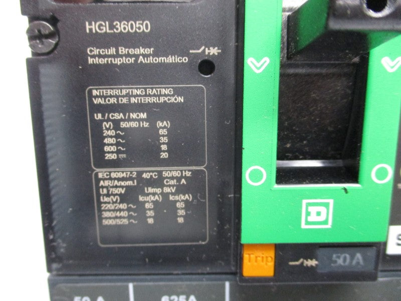 SQUARE D HGL36050 600V 50A (GREEN) NSNP
