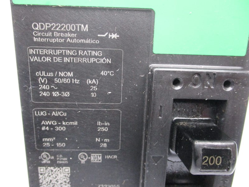 SQUARE D QDP22200TM 240V 200A (GREEN) (CHIPPED) NSNP