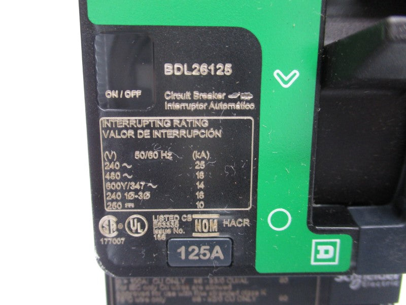 SQUARE D BDL26125 480V 125A (GREEN) NSNP