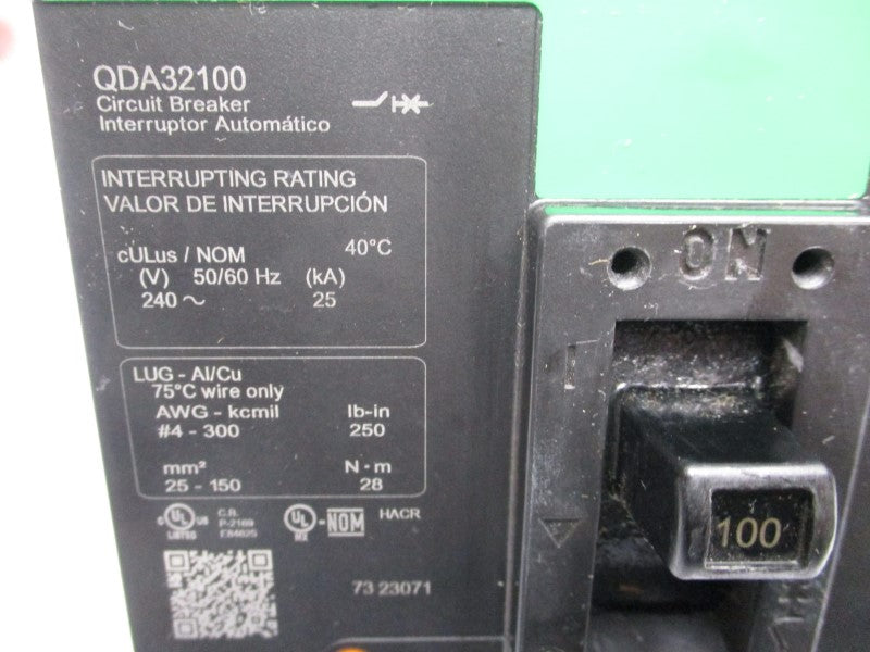 SQUARE D QDA32100 240V 100A (GREEN) NSNP