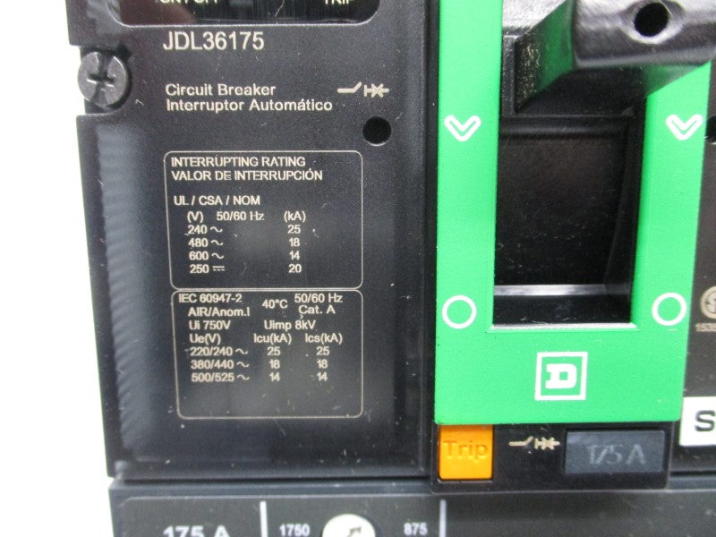 SQUARE D JDL36175 600V 175A (GREEN) NSNP