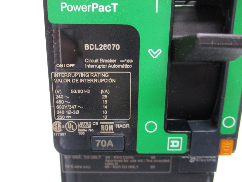 SQUARE D BDL26070 480V 70A (GREEN) NSNP
