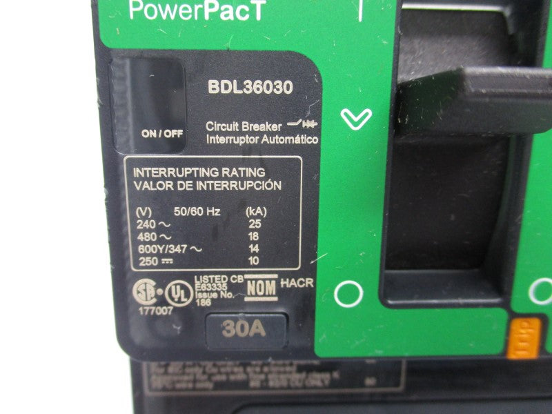 SQUARE D BDL36030 480V 30A (GREEN) NSNP