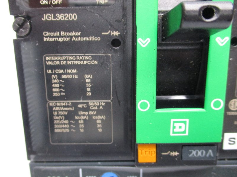 SQUARE D JGL36200 600V 200A (GREEN) NSNP