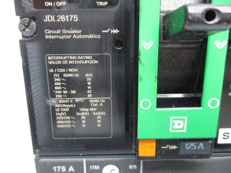 SQUARE D JDL26175 600V 175A (GREEN) NSNP