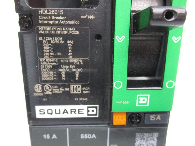 SQUARE D HDL26015 600V 15A (GREEN) NSNP