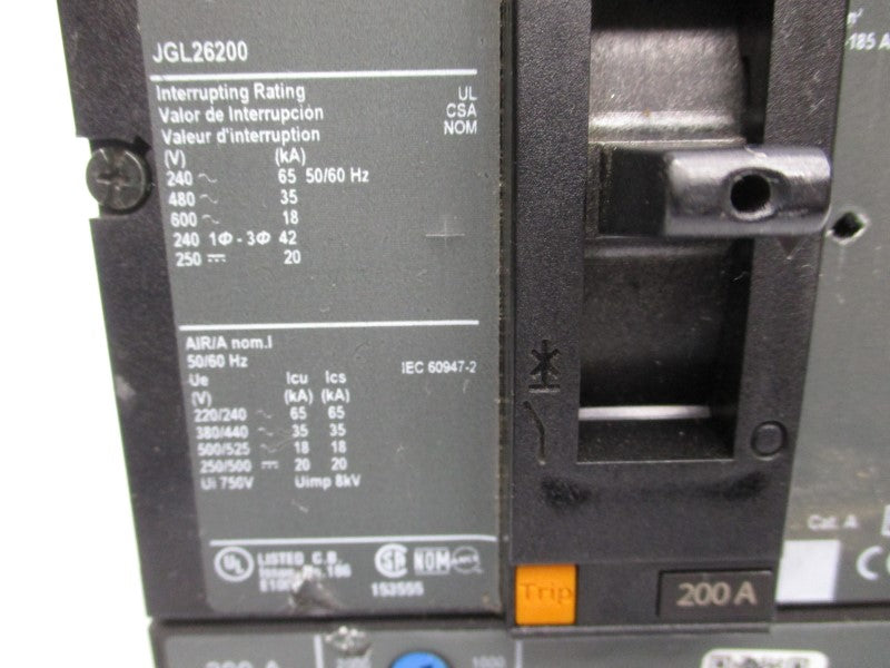 SQUARE D JGL26200 600V 200A NSNP
