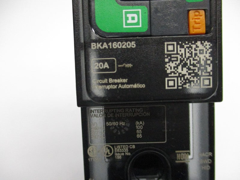 SQUARE D BKA160205 347V 20A (GREEN) NSNP