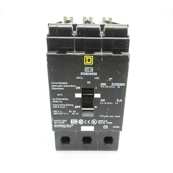 SQUARE D EGB34020 277V 20A NSNP