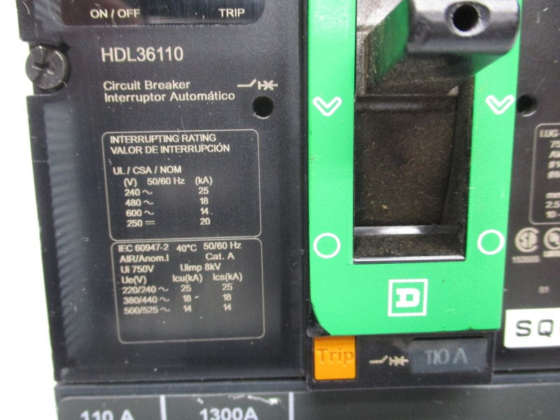 SQUARE D HDL36110 600V 110A (GREEN) NSNP