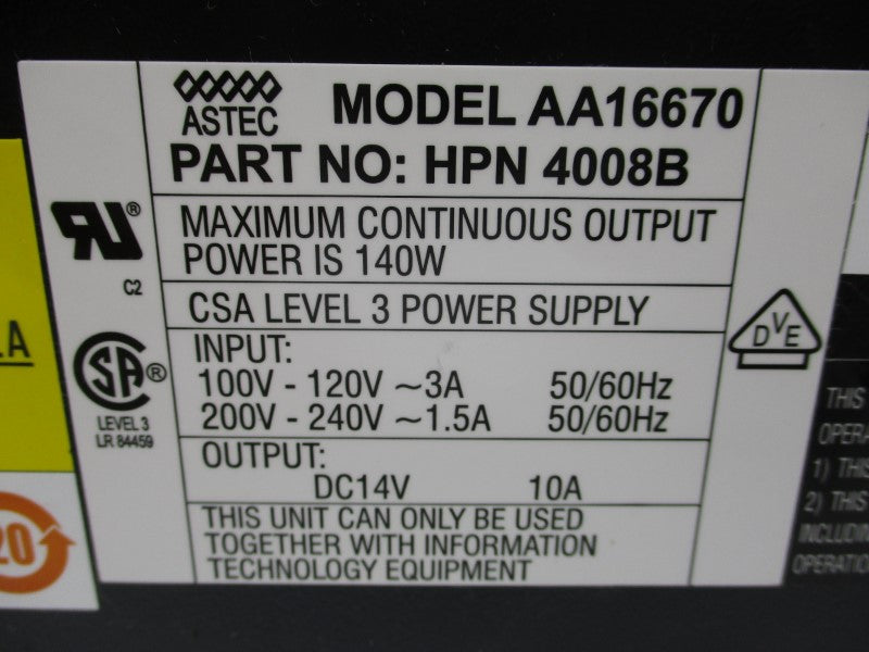 MOTOROLA AA16670 HPN4008B 200-240V 3A NSNP