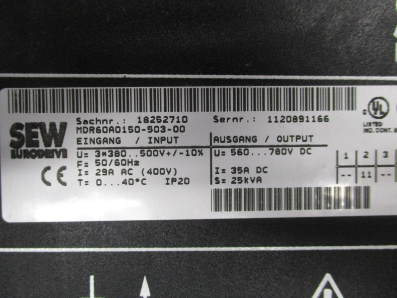 SEW EURODRIVE MDR60A0150-503-00 380-500V 29A NSNP