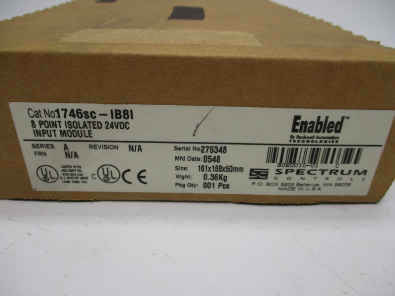 SPECTRUM CONTROLS 1746SC-IB8I SER. A 24VDC DATE: 0548 NSFS