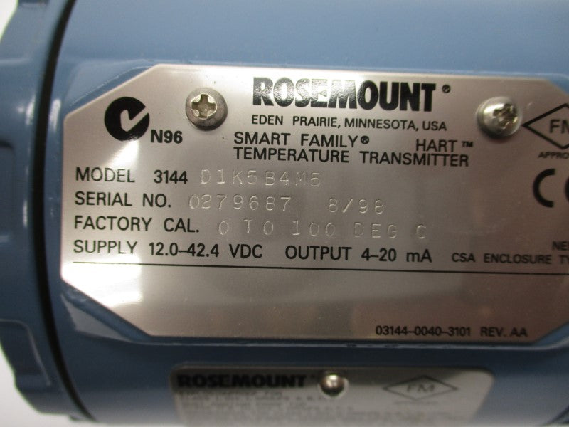 ROSEMOUNT 3144D1K5B4M5 12-42.4VDC NSMP
