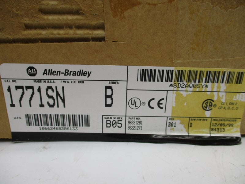ALLEN BRADLEY 1771-SN SER. B REV. B05 F/W D 5VDC 1.2A NSMP
