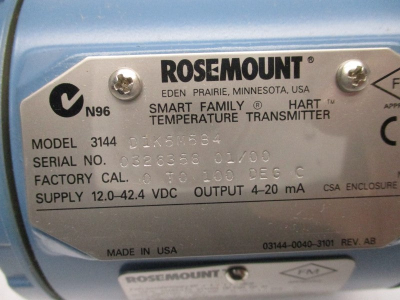 ROSEMOUNT 3144D1K5M5B4 12-42.4VDC NSMP