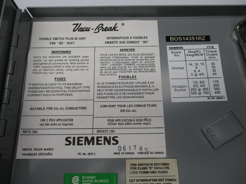 BUSTRIBUTION BOS14351RZ 600VAC 30A NSMP