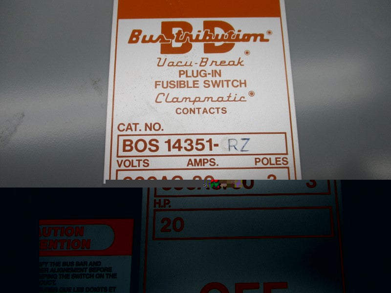 BUSTRIBUTION BOS14351RZ 600VAC 30A NSMP
