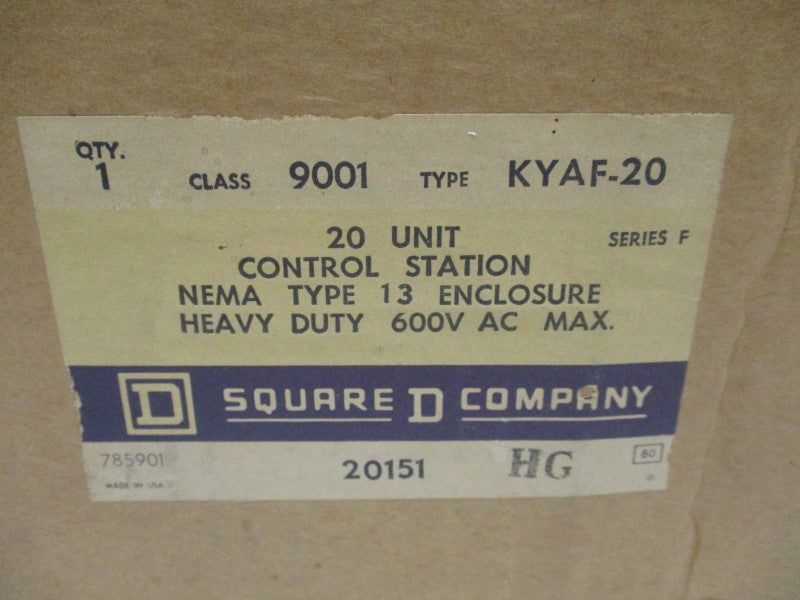 SQUARE D 9001KYAF-20 SER. F 600VAC NSFS