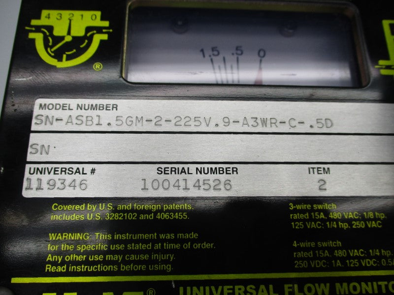 UFM SN-ASB1.5GM-2-225V.9-A3WR-C-.5D 480VAC 15A NSNP