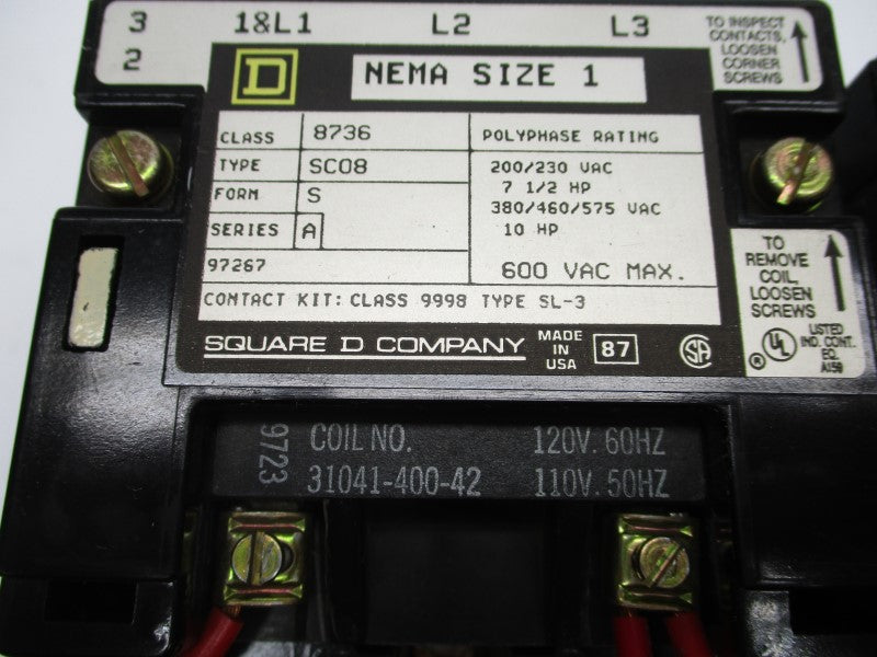 SQUARE D 8736SCO8V02 SER. A 110-120V NSMP