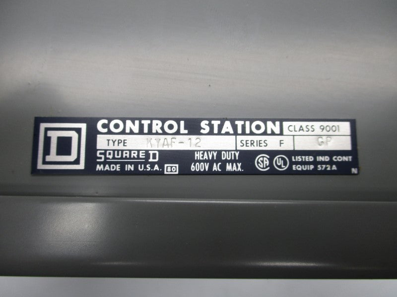SQUARE D 9001KYAF-12 SER. F 600VAC NSMP