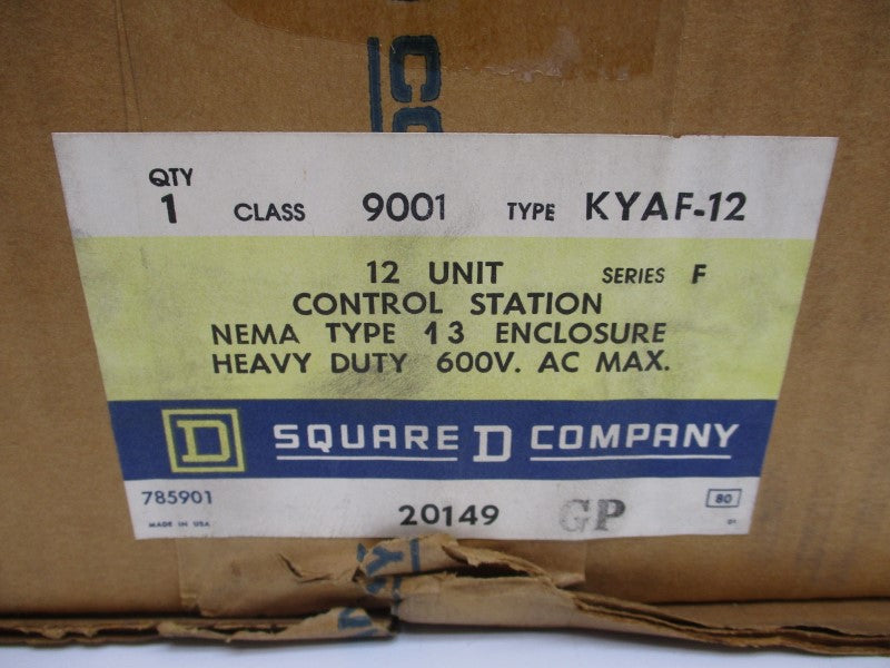SQUARE D 9001KYAF-12 SER. F 600VAC NSMP