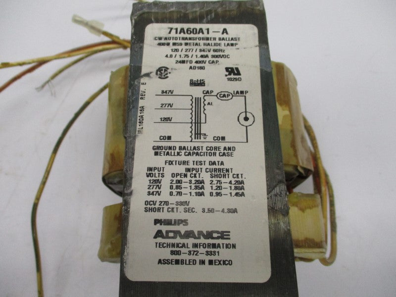 PHILIPS ADVANCE 71A60A1-001D 347V 4.0A NSMP