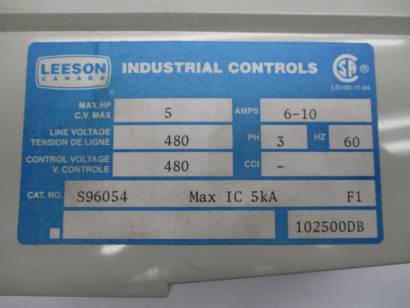 LEESON S96054 480V 6-10A NSMP