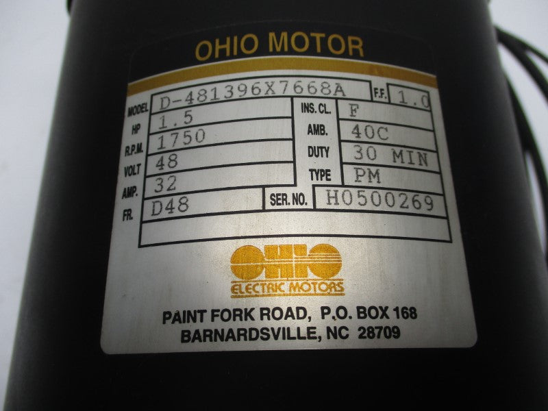 OHIO MOTOR D-481396X7668A SAB-1.6 48V 32A UNMP