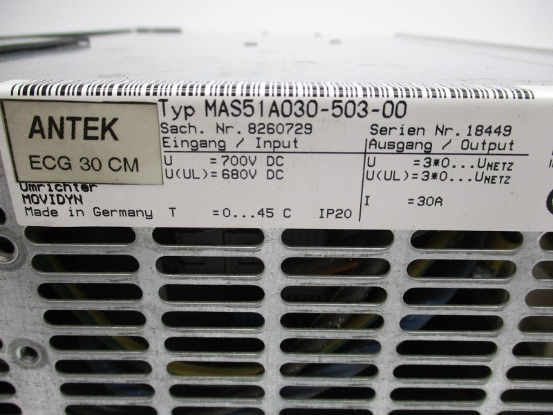 ANTEK MAS51A030-503-00 700VDC 30A (MISSING COVER) UNMP