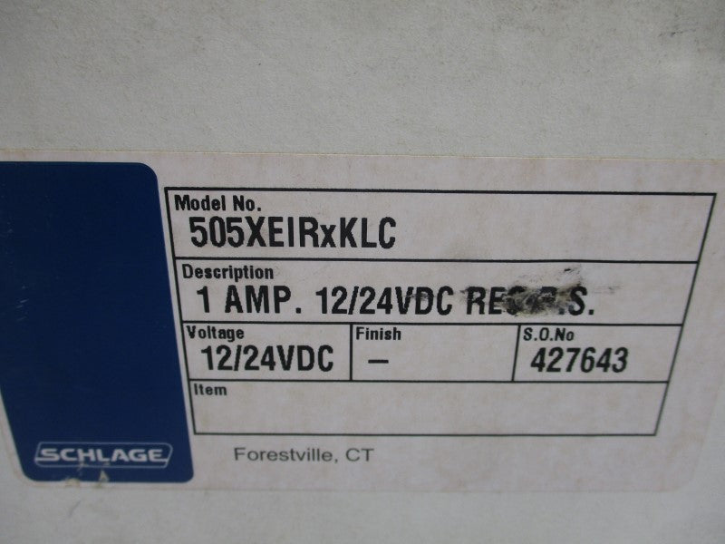 SCHLAGE 505XEIRXKLC 12/24VDC 1A NSMP