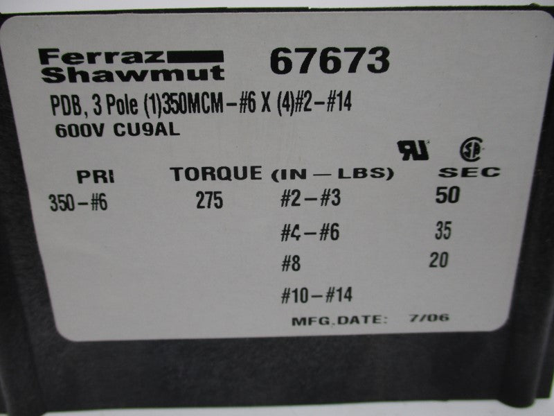 FERRAZ SHAWMUT 67673 NSMP