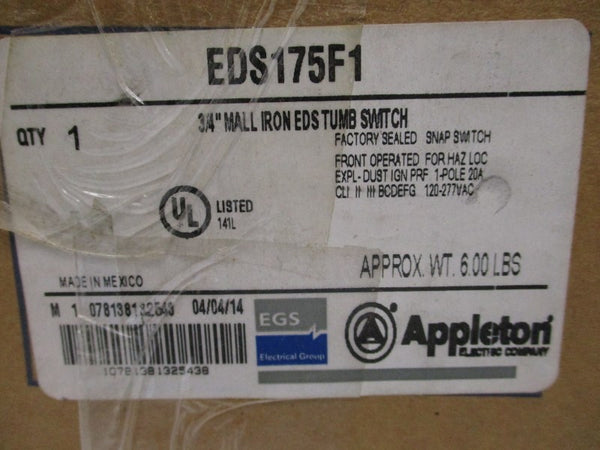 APPLETON EDS175F1 120-277VAC 20A 3/4" NSMP