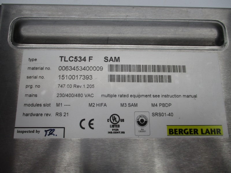 BERGER LAHR TLC534FSAM REV. 1.205 230/400/480VAC UNMP
