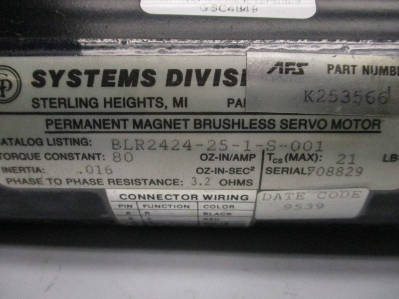 SYSTEMS DIVISION BLR2424-25-1-S-001 UNMP