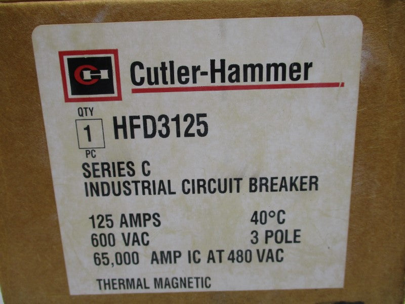 CUTLER HAMMER HFD3125 SER. C 600VAC 125A NSMP