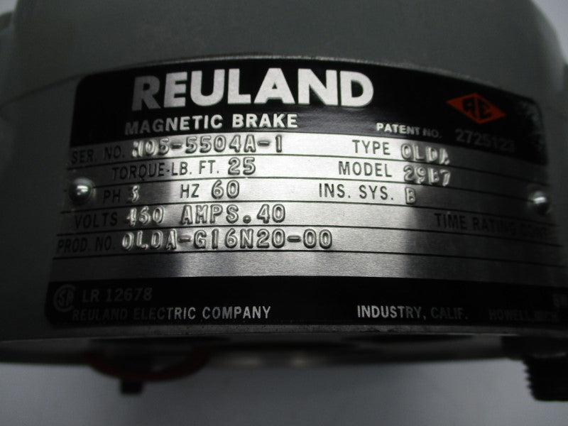 REULAND ELECTRIC 29B7 460V 0.40A NSMP
