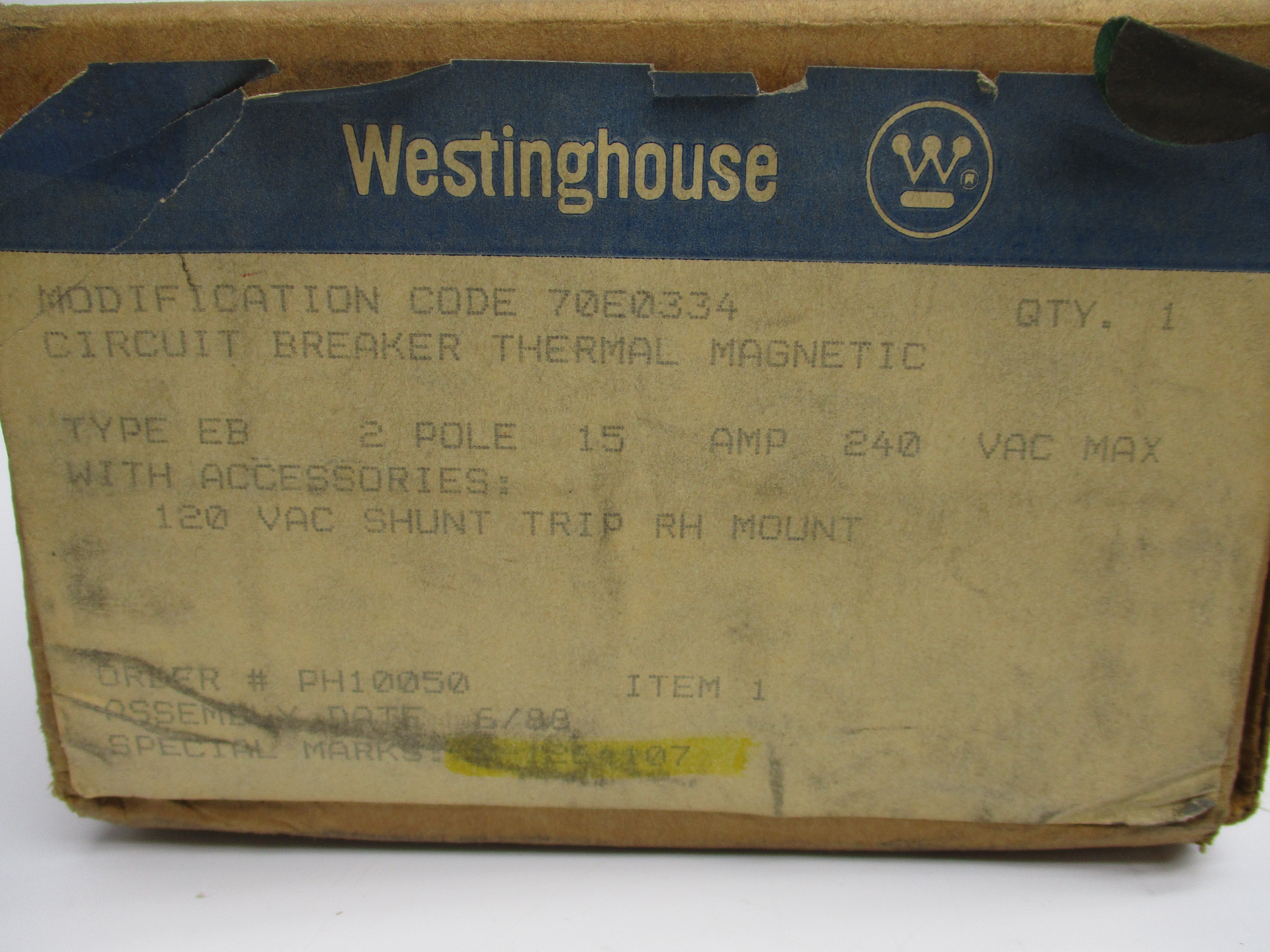 WESTINGHOUSE 70E0334 2609D39G19 120V 0.88A NSMP
