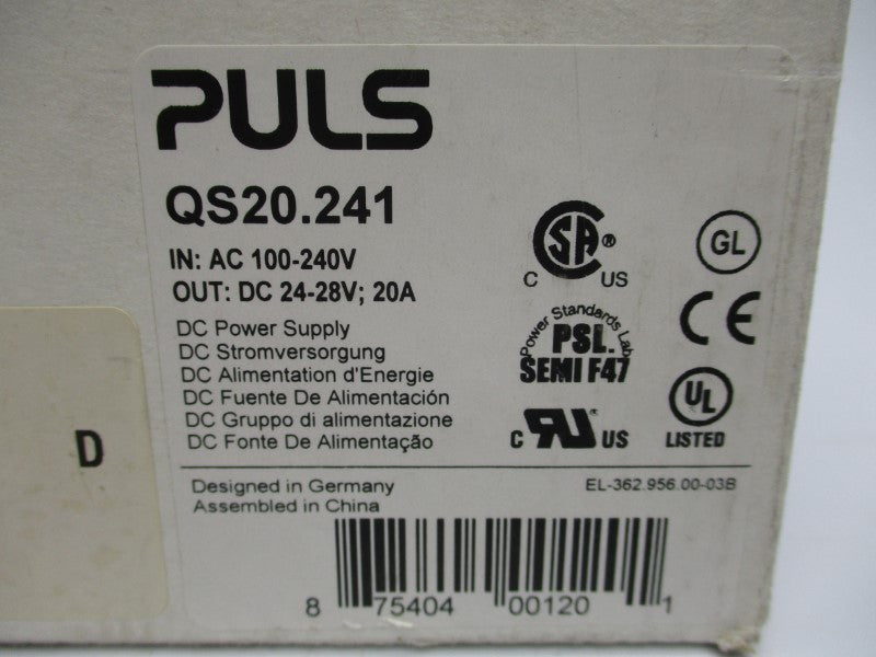 PULS QS20.241 100-240VAC 5.4-2.4A NSMP