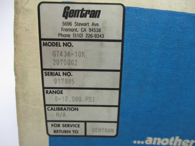 GENTRAN GT434-10K 0-10,000PSI NSMP